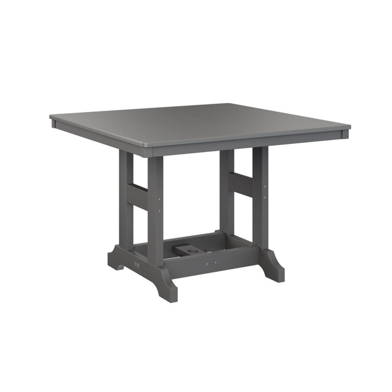 Table de salle à manger carrée 44 po Berlin Gardens Garden Classic, Gris fumée, H 30,87 po x l 44 po x P 44 po