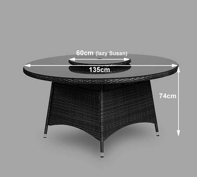 Harold 6 - Person Wicker Patio Dining Set with Round Table , Cushions Included