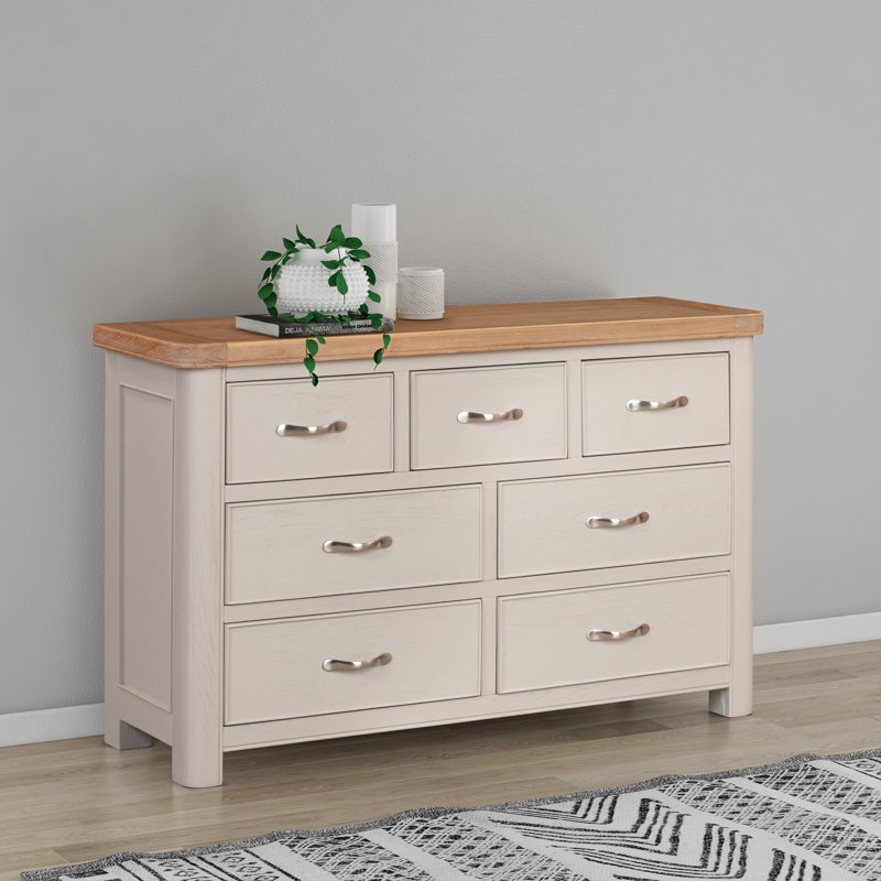 Comfrey 125cm W 7 - Drawer Chest of Drawers, Grey