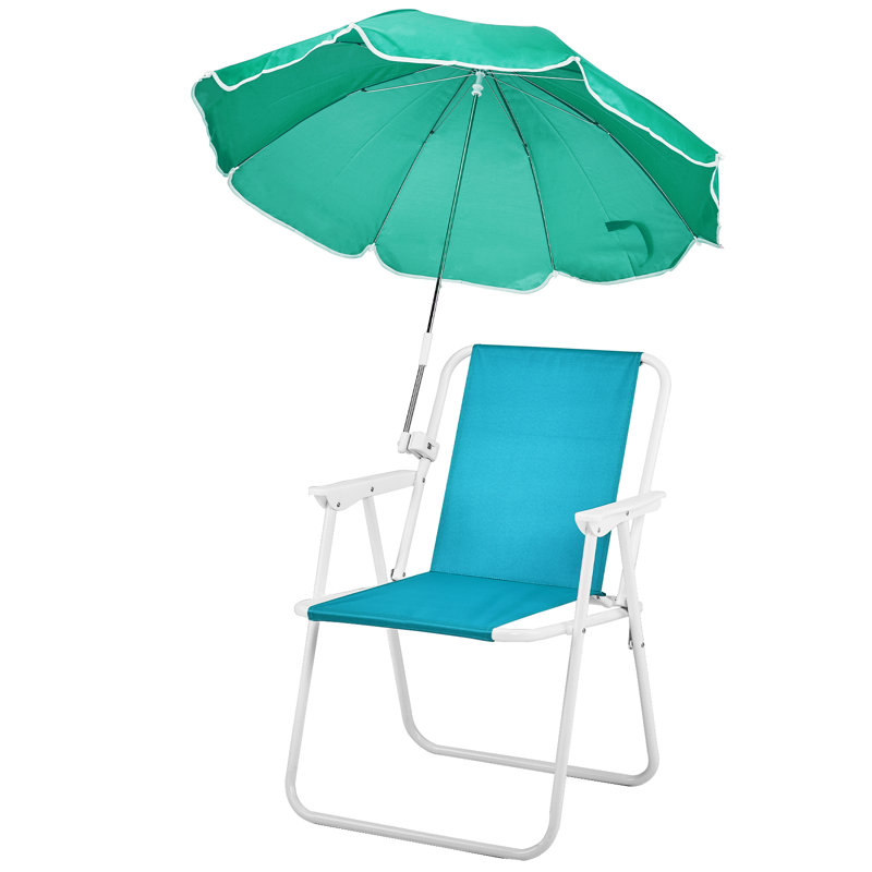 Metal Folding Beach Chair(Set Of 1), Mint Green