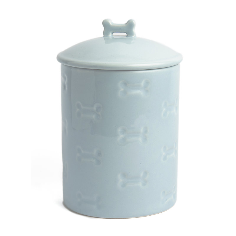Blue Ceramic Airtight Manor Treat Jar, 9-inch