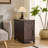  Farmhouse End Table with Charging Station – Narrow Side Table and Nightstand with Drawer, Storage Cabinet and Adjustable Shelf, Choco-349922580