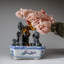 Véritable bonsaï quartz rose dans un pot en céramique Squarel (13 po)