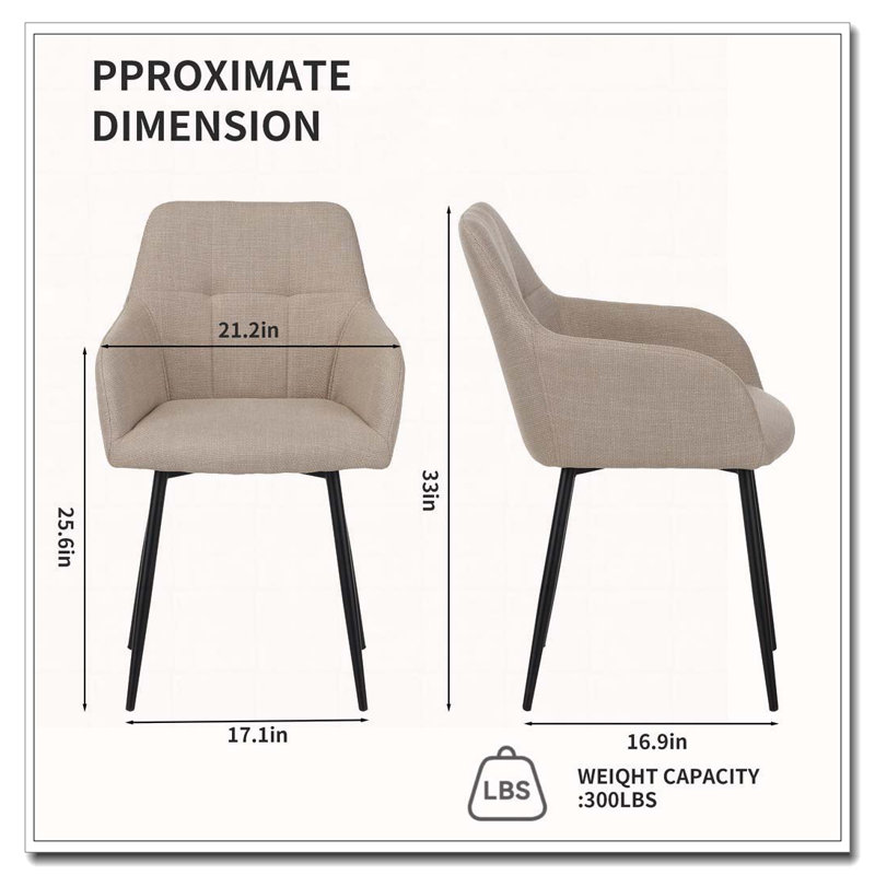 Chaise de salle à manger avec dossier et siège large