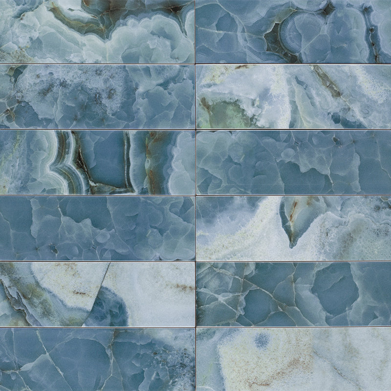 Isla 4" x 12" Glossy Ceramic Subway Wall Tile, Aqua