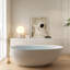 Baignoire autoportante blanche matte, Baignoire de trempage autoportante en résine à surface solide
