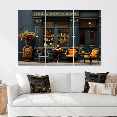«French Coffe Shop», ensemble d'art sur toile France