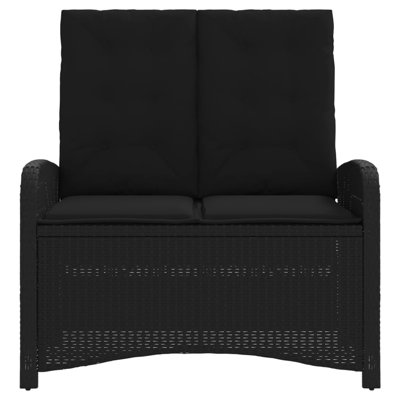 Reclining Patio Bench With Cushions Poly Rattan by Red Barrel Studio