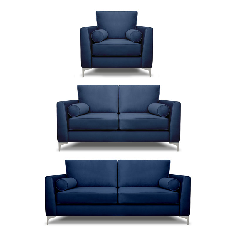 Kyle 3 - Piece Living Room Set, Navy