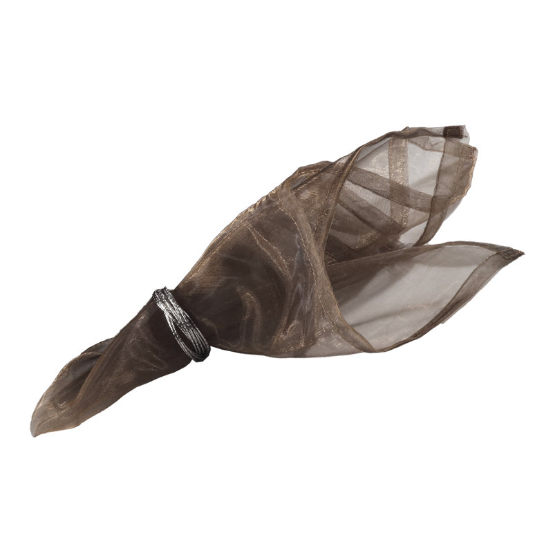 Elegant Sheer Organza Cloth Napkins 20" W X 20"l, Set Of 12, Coffee