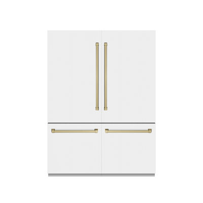 ZLINE Autograph 60 in. Black Stainless Refrigerator w/ Gray & Gold Accents