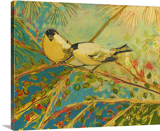 «Noleen Two Goldfinch Found», reproduction d'art sur toile, H 16 po x l 20 po x P 1,25 po