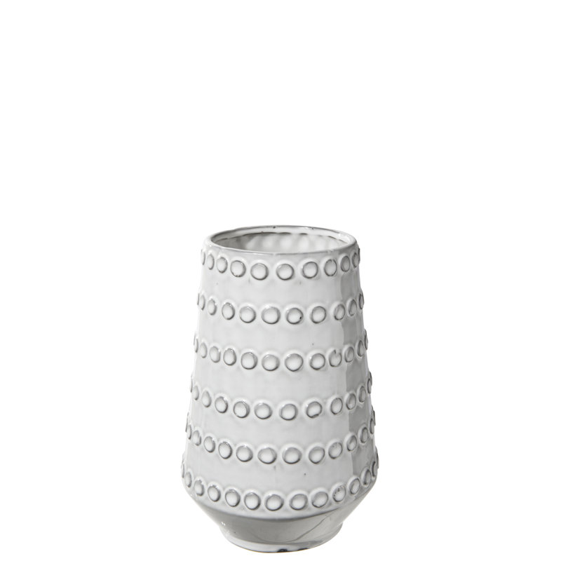 Vase de table en céramique gris Goetz, H 9,25 po x l 6,25 po x P 6,25 po
