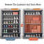 Armoire de rangement à chaussures à 8 niveaux en bambou avec portes, range-chaussures autoportant pour 36 à 40 paires, range-chaussures de vestibule