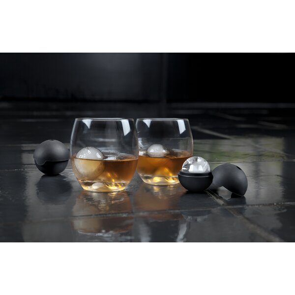 Bar Lux Black Silicone Ice Mold - 2 Sphere, 6 Compartments - 1 count box