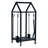 Cantarero 14'' W Metal Log Rack on Wheels with 4 Piece Fireplace Tool Set for Hearth