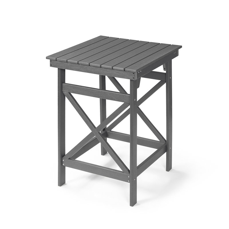 HDPE Outdoor Bar Table, 41" Adirondack Outdoor Bar Height Table, Weather Resistant HDPE Patio High Top Pub Table, Square HDPE Patio Bar Tables for Garden, Porch, Poolside, Balcony