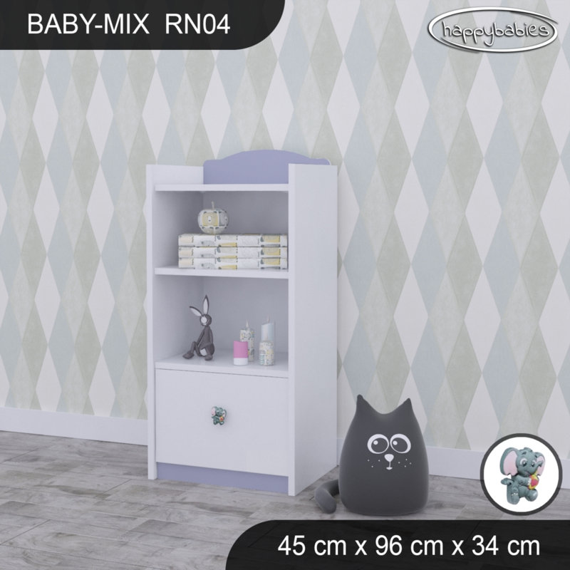 96cm H Kids Cube, 96cm H x 45cm W x 34cm D, White/Purple
