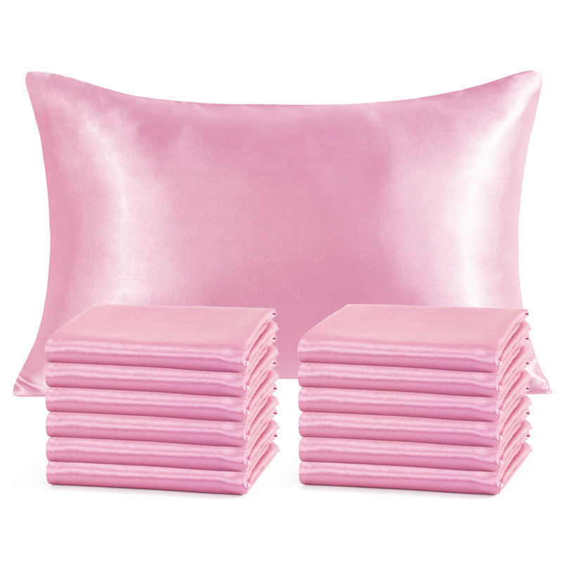 Taies d'oreiller en satin , Rose, Standard