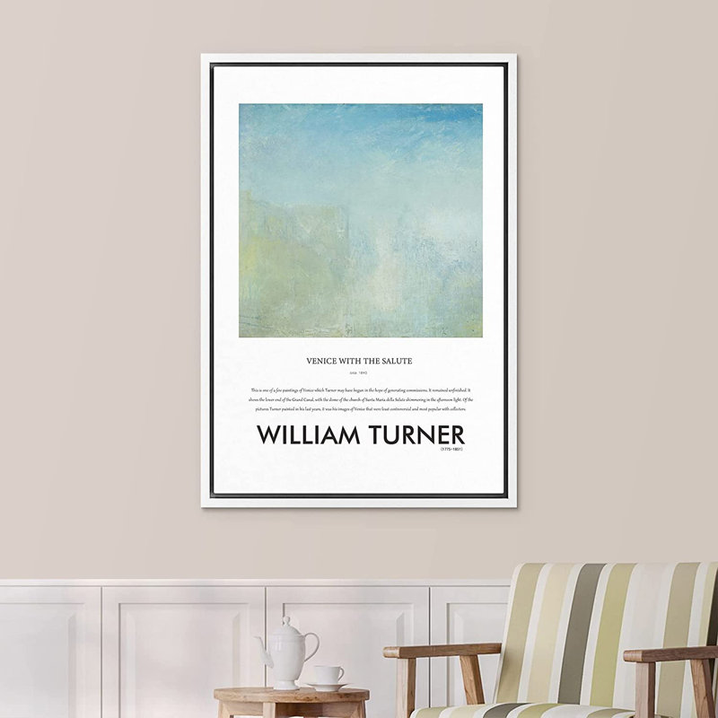 Venise par J. M. W. Turner - impression sur toile, H 36 po x l 24 po x P 1,5 po, Cadre blanc