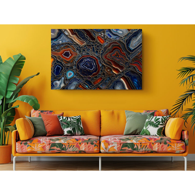 " Colourful Agate Stone Macro ", 20" H x 30" W x 1" D