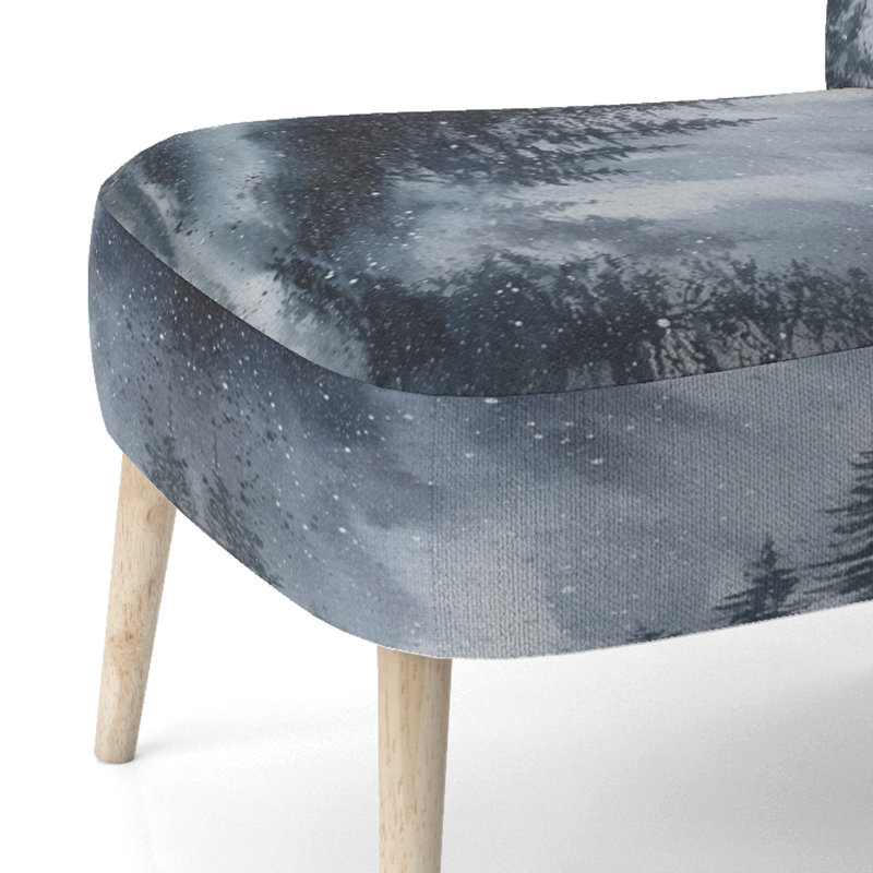 Chaise rembourrée Forest, Chaise d'appoint sans accoudoirs