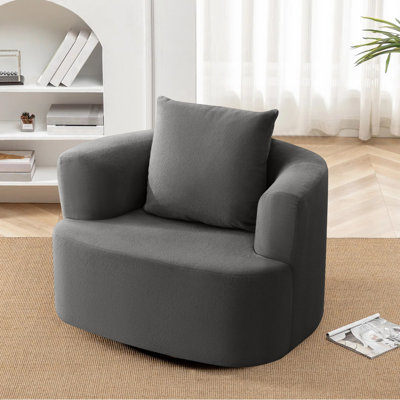 Méridienne pivotante l 41 po avec coussin - gris foncé