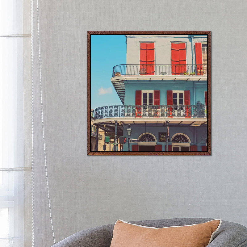 Two 1 Piece Wall Art on Canvas, 66.04cm H x 66.04cm W x 3.81cm D, Classic Brown Wood Framed
