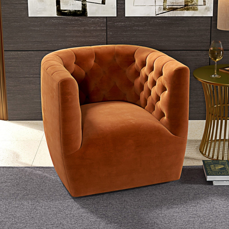 Chaise pivotante rembourrée, Orange