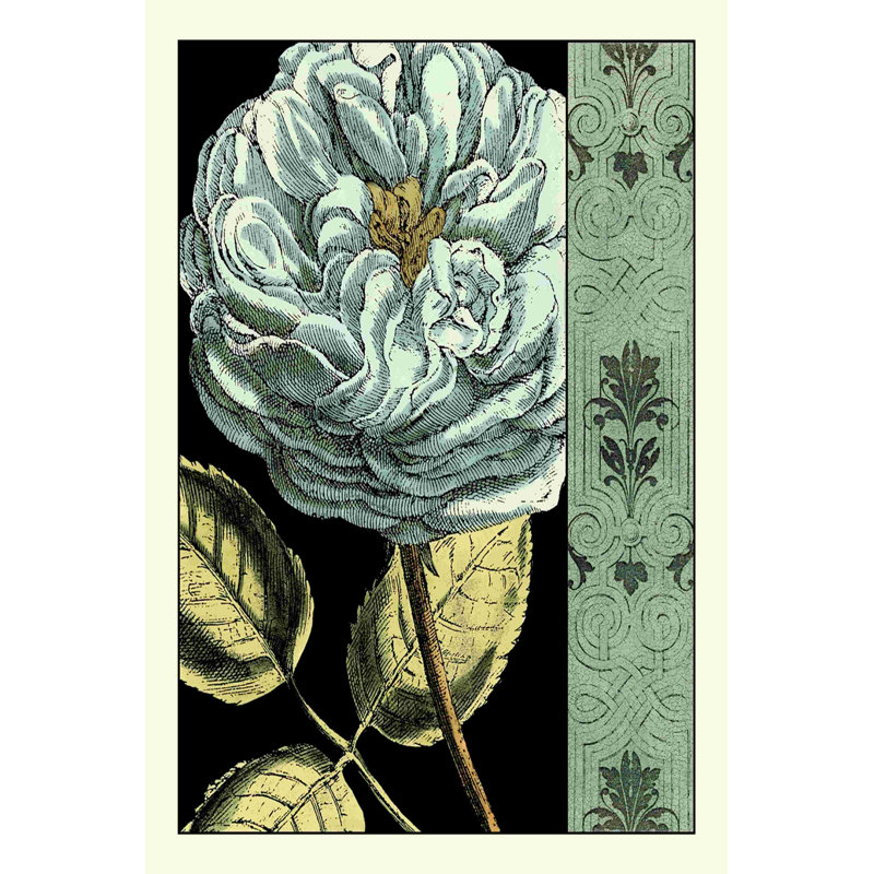 Nouveau floral bleu IV, H 36 po x l 24 po