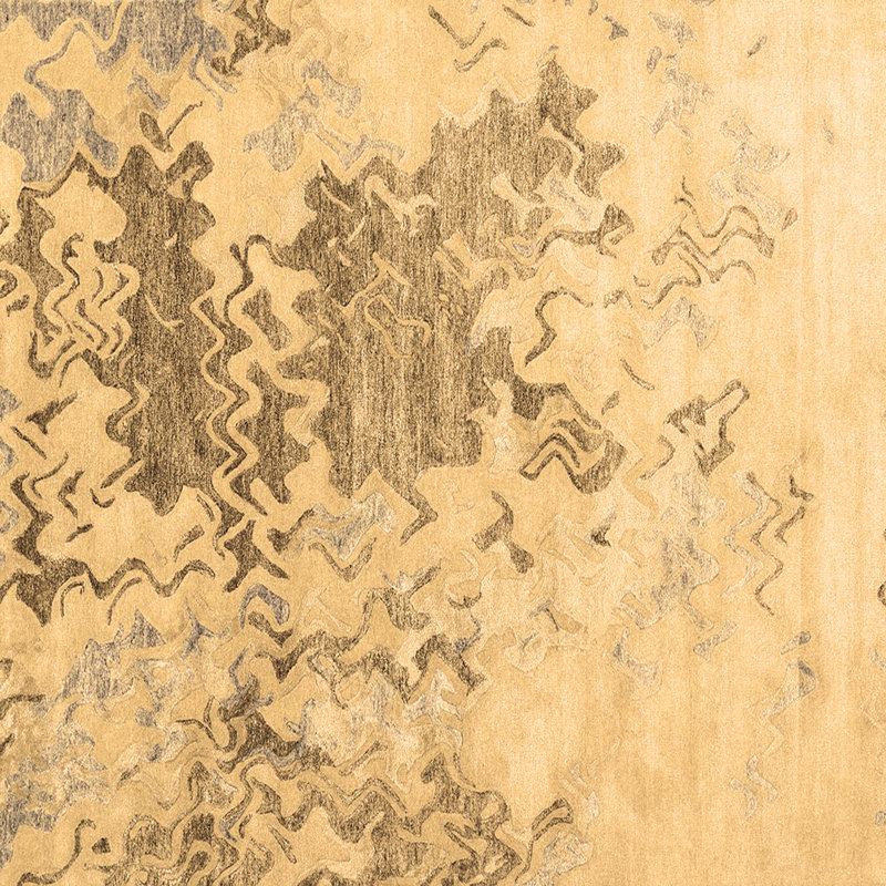 Washable Abstract Indoor Rug, Square 3'