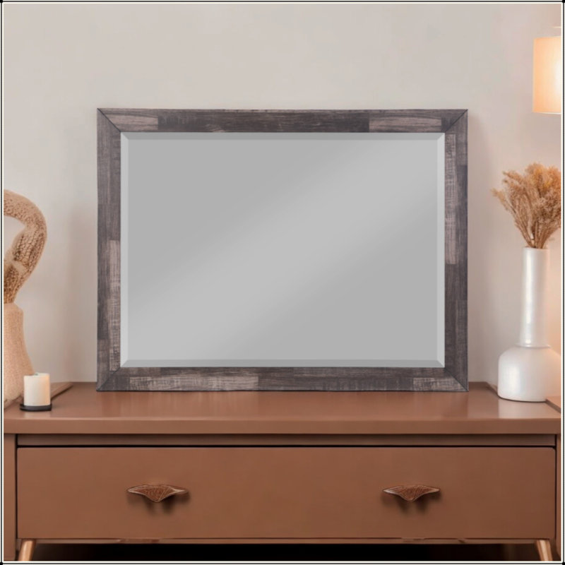 Miroir au fini cerisier foncé