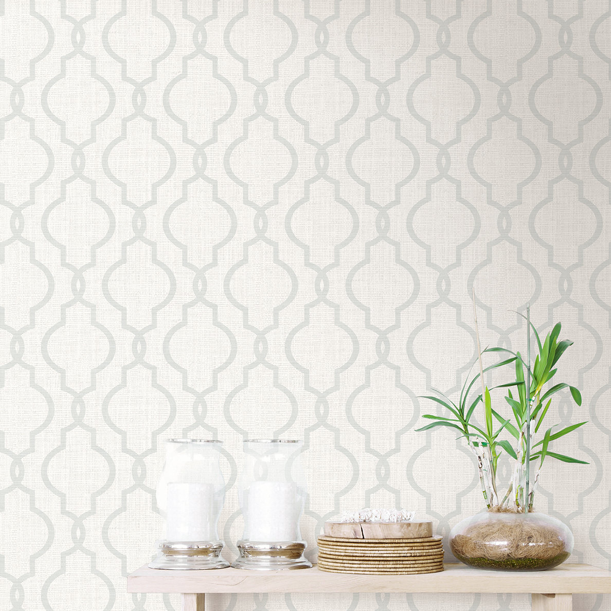 Paonia Wallpaper, Gray, Paper