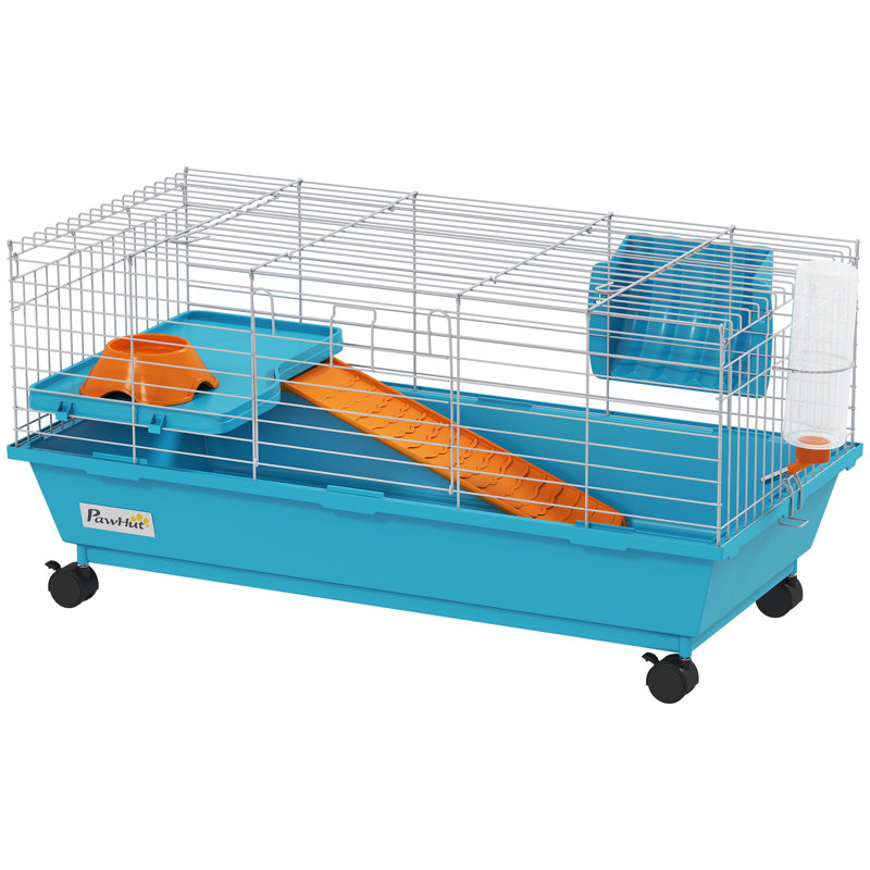 Cage pour cochon d'Inde 35x17,3x16,9 pouces, en acier au carbone bleu avec ventilation