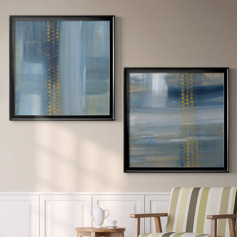 «Touching the Sky I», ensemble de 2 reproductions d'art, H 34,5 po x l 69 po x P 1,5 po, Toile avec cadre noir, Pas de tapis
