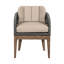 Chaise de terrasse Orbit en bois d'eucalyptus vieilli avec corde grise et coussins en oléfine taupe