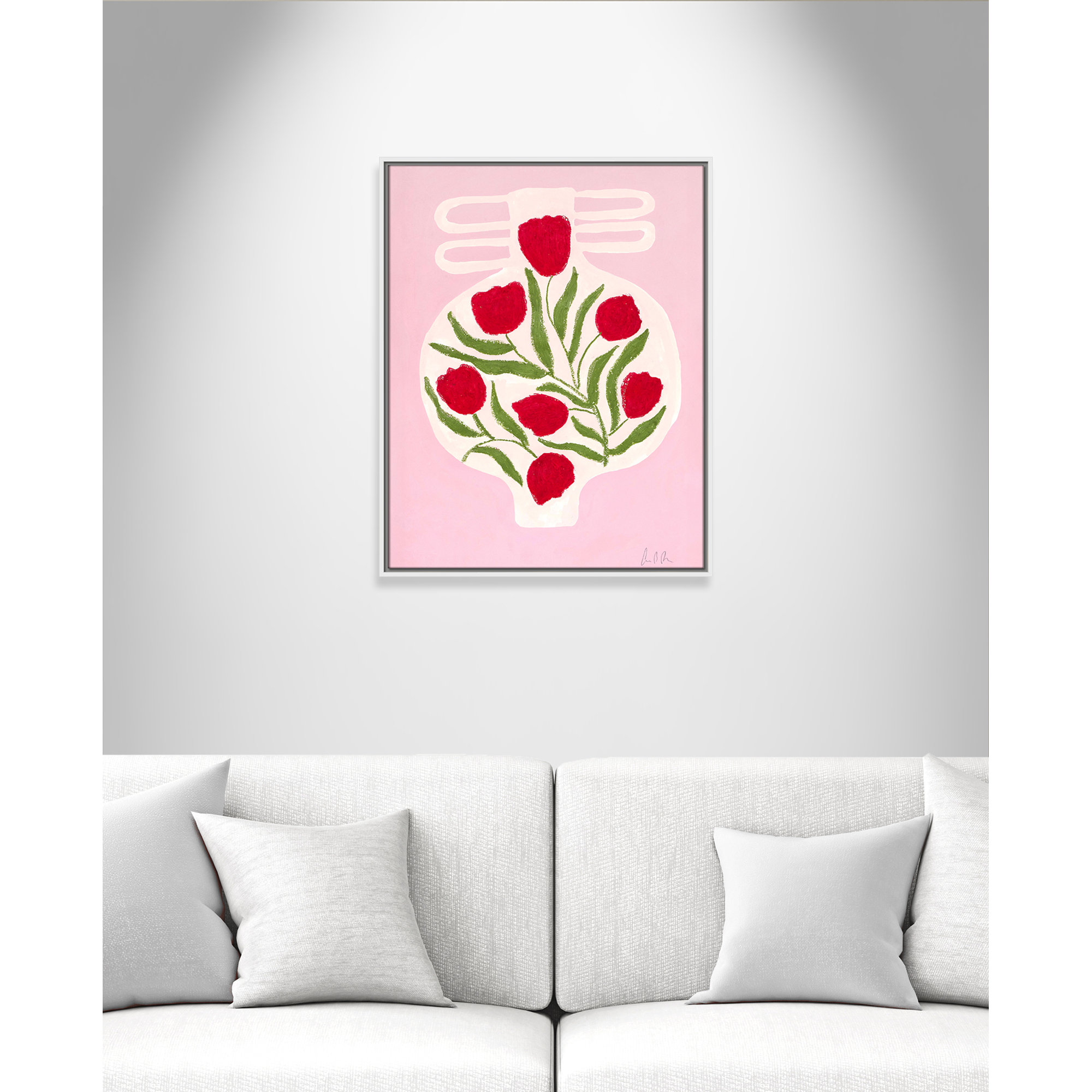 Vase No. 02 Print by Camilla Bergqvist, 29.5" H x 23.5" W, White