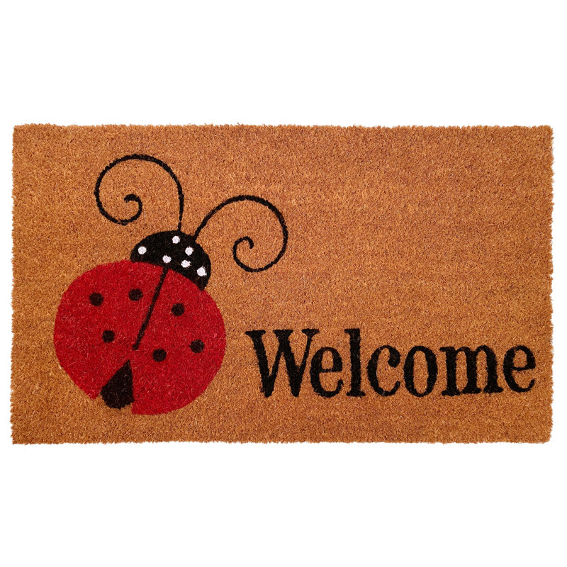 Ladybug Welcome Doormat, Rectangle 2' x 3'