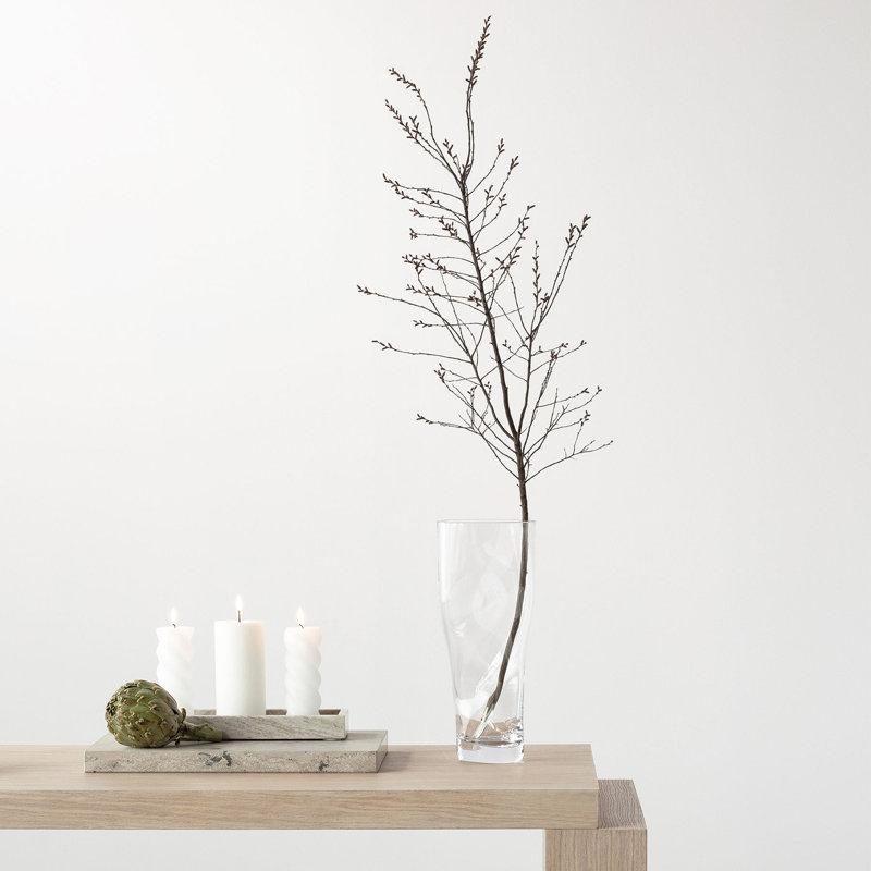 Vase de table en verre Squeeze Bloom, Transparent, Hauteur totale - 13,39 po