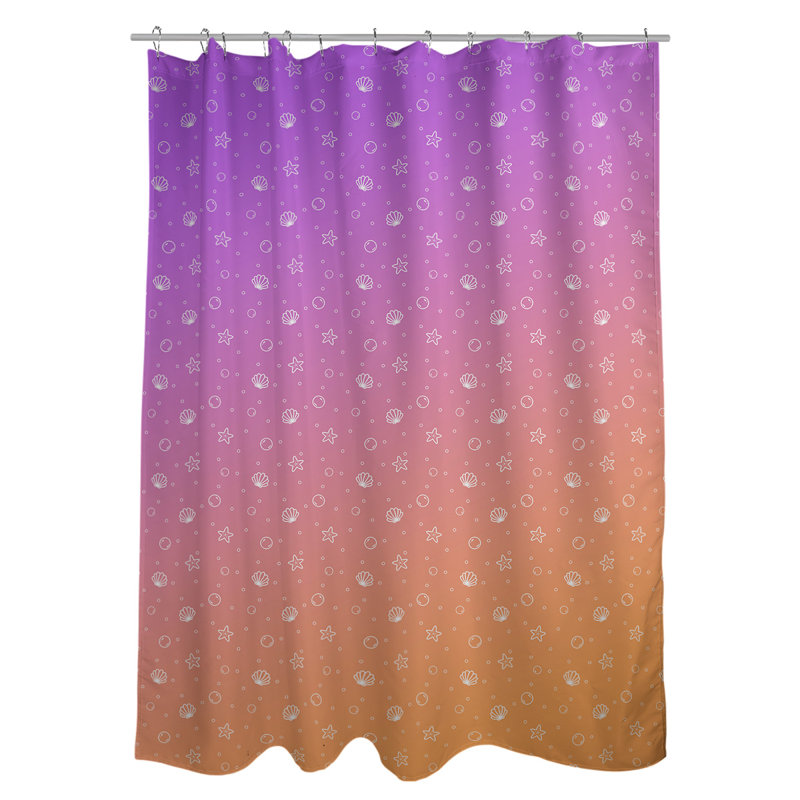 Rideau de douche Seashell, Mauve/orange