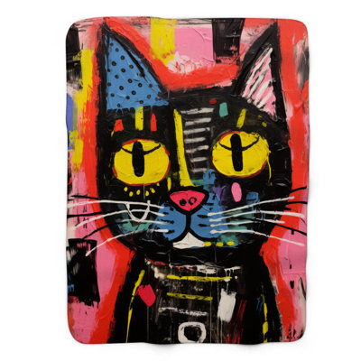 Cubism Critters - Couverture sherpa de qualité supérieure 1 pièce