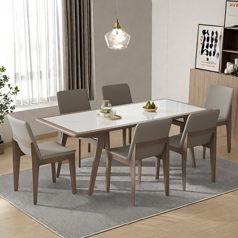 Ensemble de table de salle à manger rectangulaire de style nordique, H 29,5 po x L 70,9 po x l 35,4 po