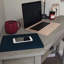 Bureau d'ordinateur de coin avec plateau coulissant pour clavier, finition brune