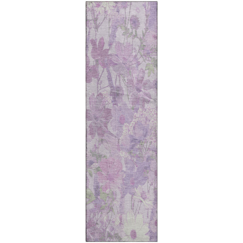 Premium Machine Washable Elize AMF1506 Floral Rug, Runner 2'3" x 7'6"