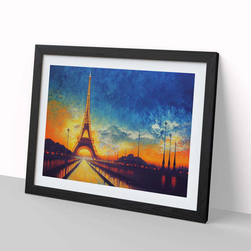 Eiffel Tower - Single Picture Frame Painting, Black , 46cm H x 64cm W x 2cm D