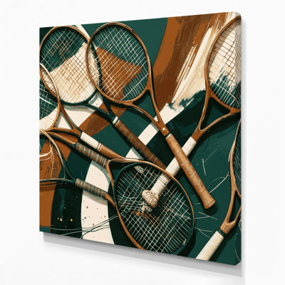 Art sur toile, raquettes de tennis