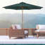 Bueford 3 m Garden Parasol Pulley Operated Patio Umbrella Dark Green