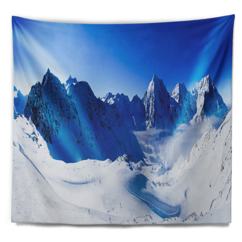 Photographie blue winter mountains tapisserie, H 32 po x l 39 po
