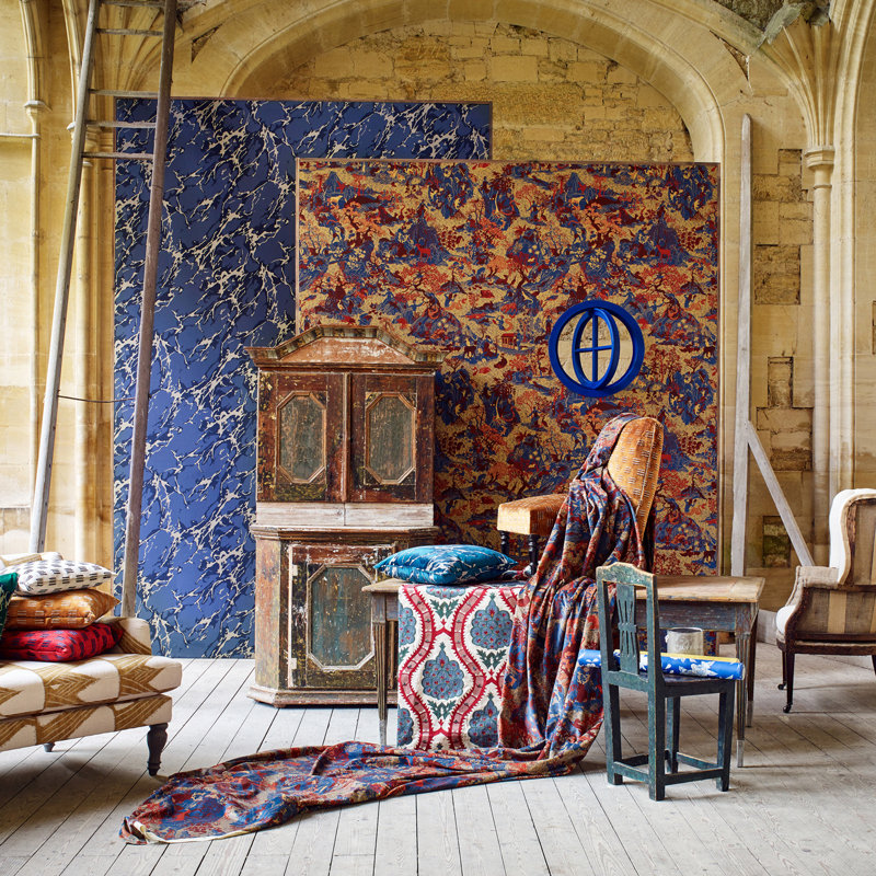 French Marble Wallpaper, Reign Blue