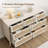 Boho Rattan 3 Piece Bedroom Set, Farmhouse 7-drawer Dresser And 2-drawer Nightstands-831591930